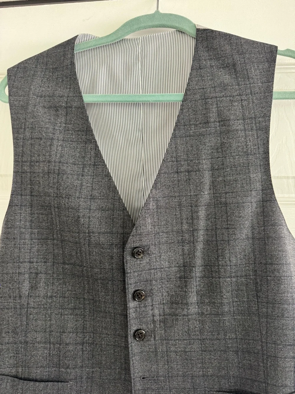 Todd Snyder Mayfair Fit 3 Piece Wool Plaid Suit Gray 42R Made in USA